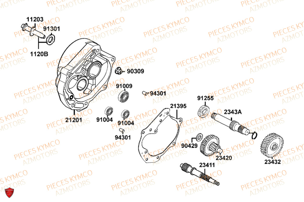Transmission KYMCO Pieces AGILITY 50 NAKED RENOUVO 4T EURO5+ (KN10FD)