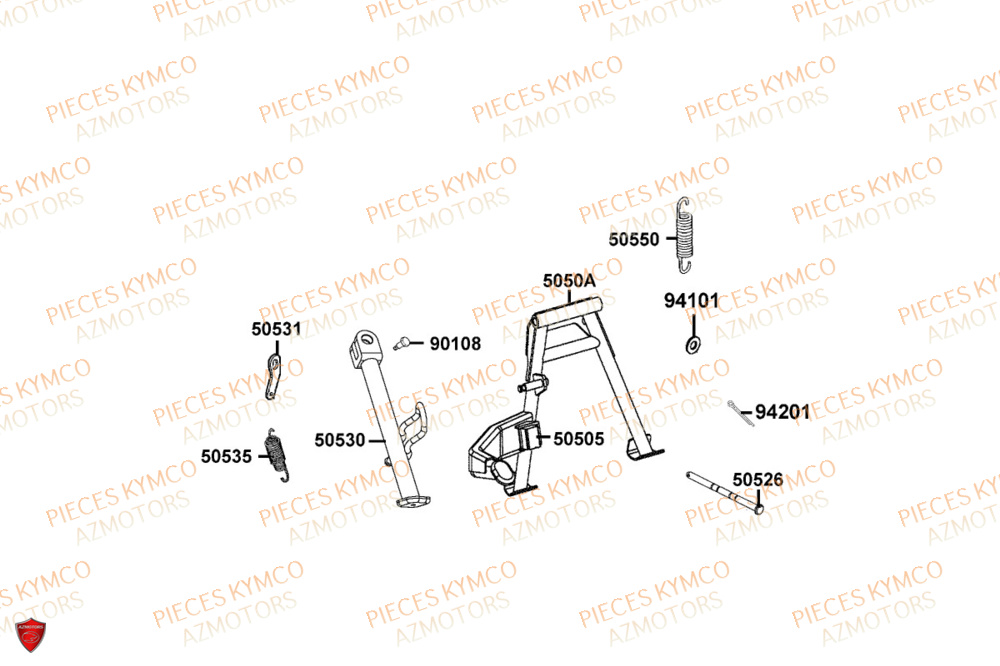 Bequille KYMCO Pièces AGILITY S 125I CBS E5+ (TH25CE)