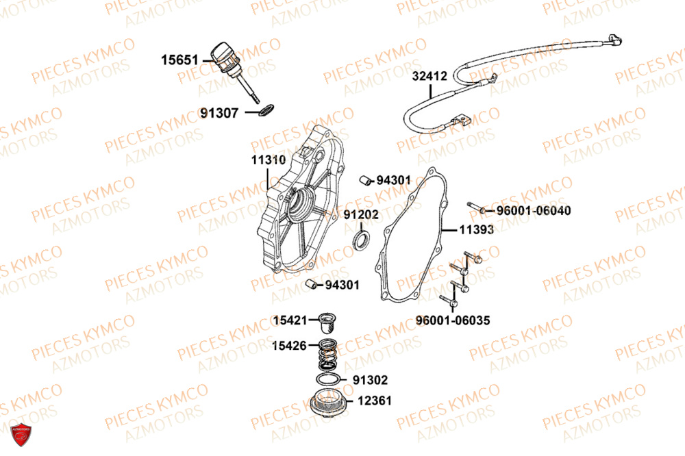 Carter Droit KYMCO Pièces AGILITY S 125I CBS E5+ (TH25CE)