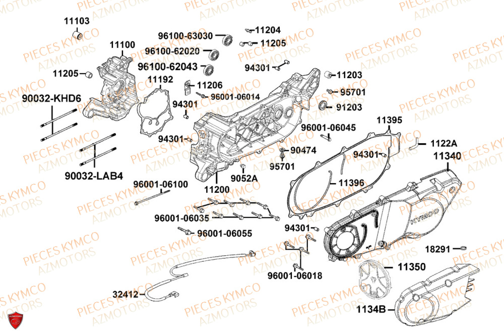 Carter Moteur KYMCO Pièces AGILITY S 125I CBS E5+ (TH25CE)