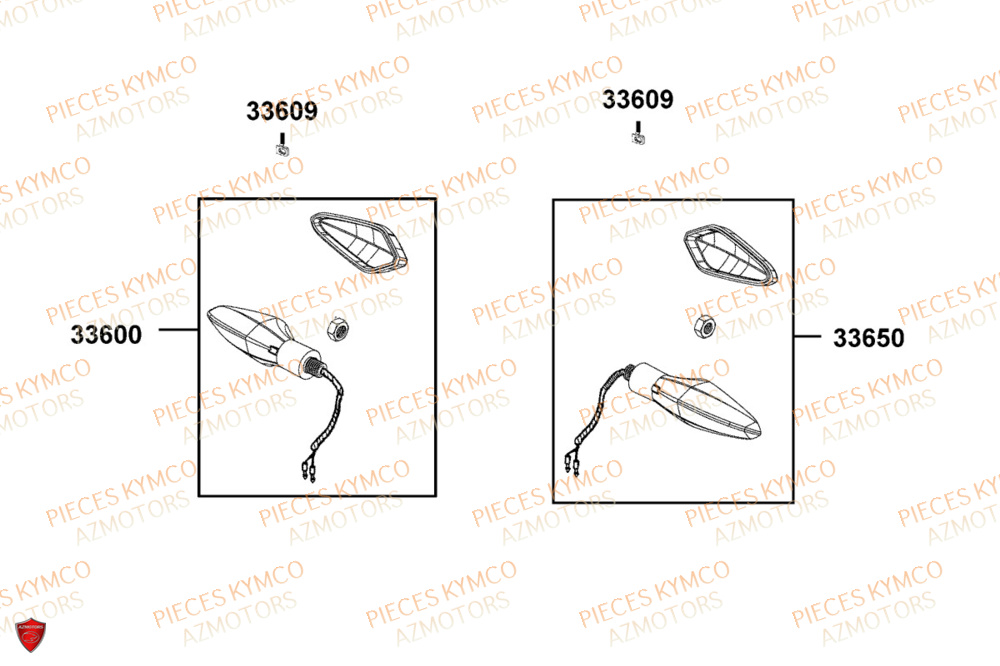 Clignotant KYMCO Pièces AGILITY S 125I CBS E5+ (TH25CE)
