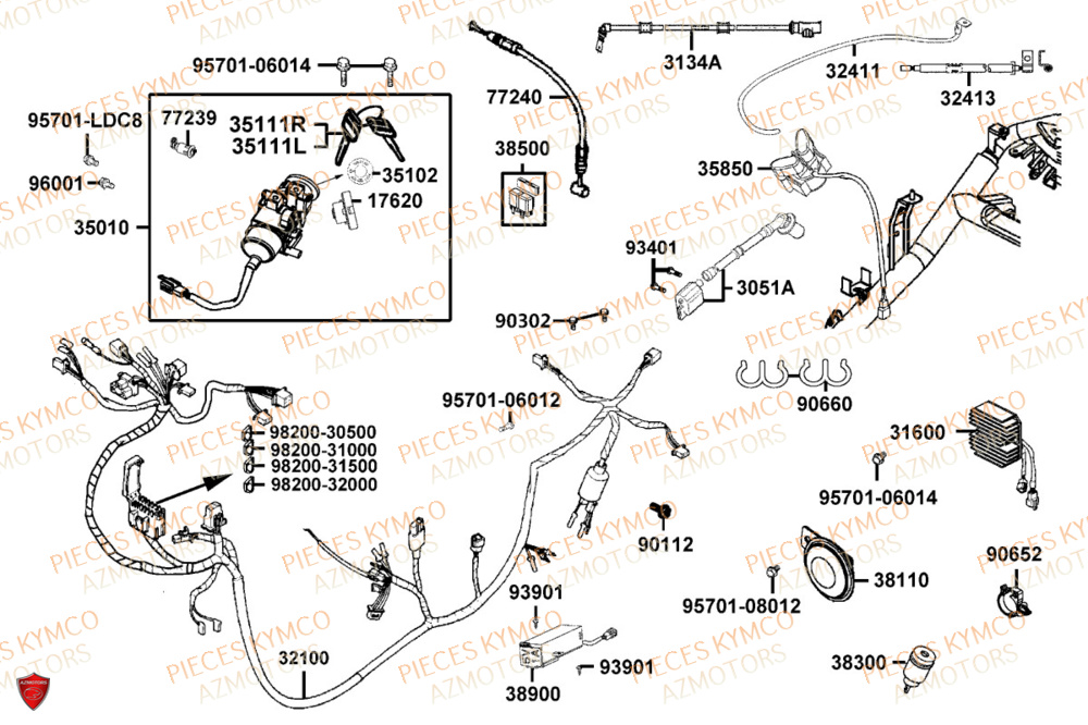 Equipement Electrique KYMCO Pièces AGILITY S 125I CBS E5+ (TH25CE)