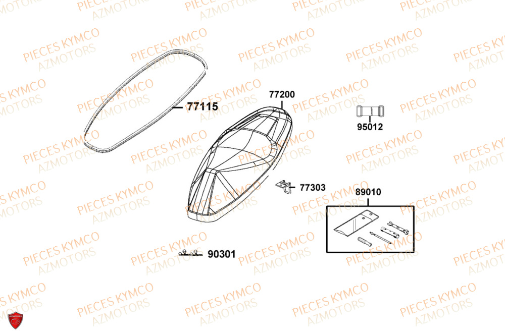 Selle KYMCO Pièces AGILITY S 125I CBS E5+ (TH25CE)