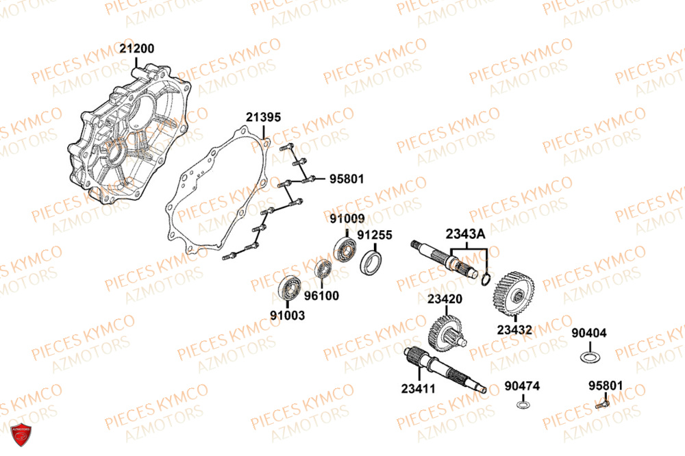 Transmission KYMCO Pièces AGILITY S 125I CBS E5+ (TH25CE)