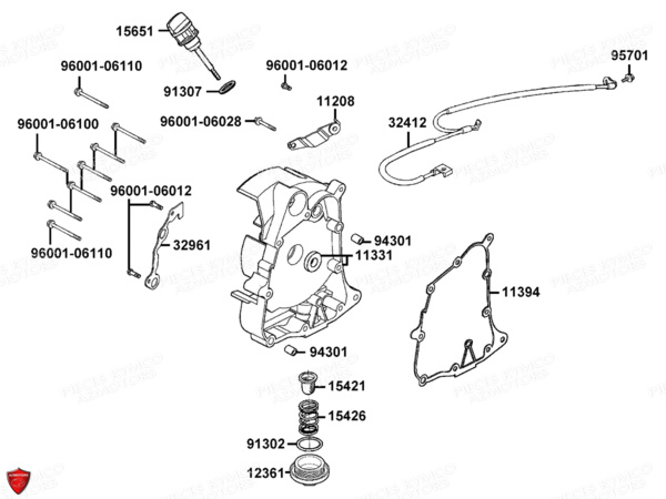 Carter Droit KYMCO Pièces AGILITY 125I 16+ 4T EURO4 (KL25FA)