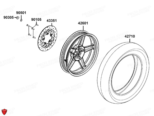 ROUE ARRIERE KYMCO AGILITY 125I 16 E4