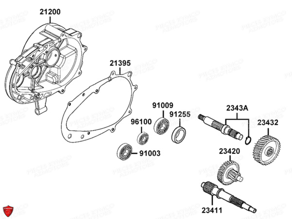 Transmission KYMCO Pièces AGILITY 125I 16+ 4T EURO4 (KL25FA)