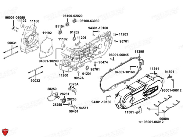 CARTER MOTEUR pour AGILITY 125 16 EURO3