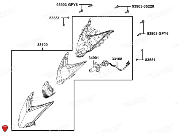 PHARES pour AGILITY 125 16 EURO3