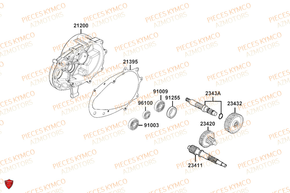 Transmission KYMCO Pièces AGILITY 125I 16+ 4T EURO5 (KL25HD/KL25HA)