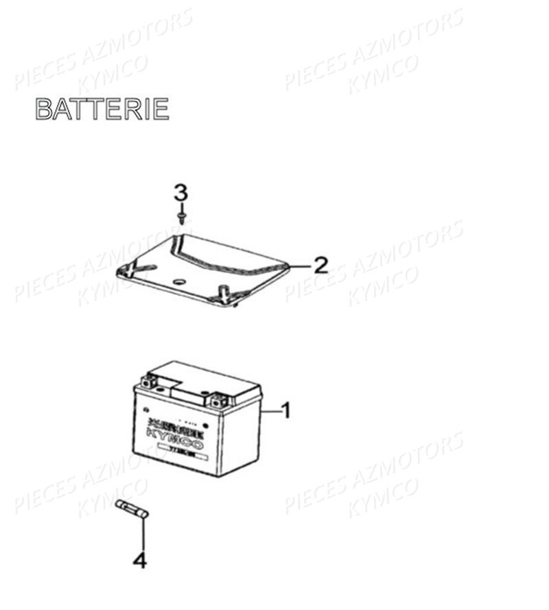 BATTERIE YTX7A-BS YUASA (ORIGINE) KYMCO pour BATTERIE de AGILITY 125 4T
