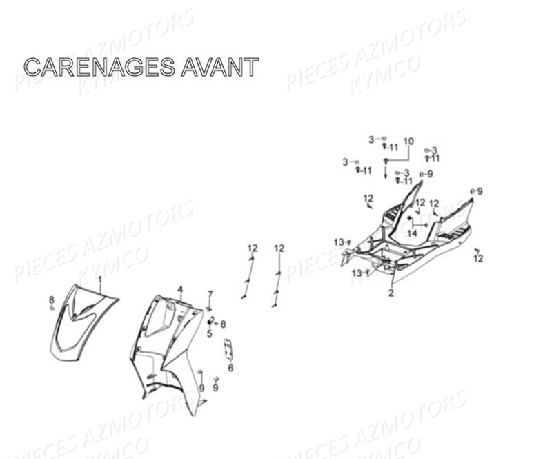 CARENAGES AVANTS KYMCO AGILITY 125 4T