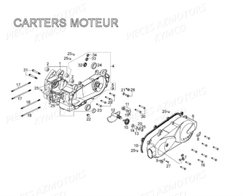 CARTERS MOTEUR pour AGILITY 125 4T