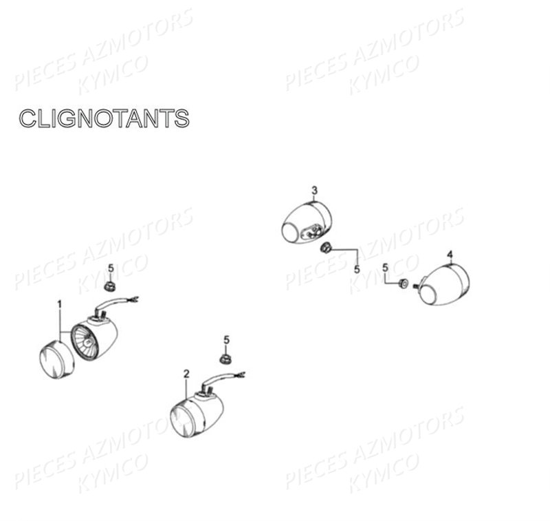 Clignotants KYMCO Pièces AGILITY 125 4T EUROII (KN25SA/KN25SB)