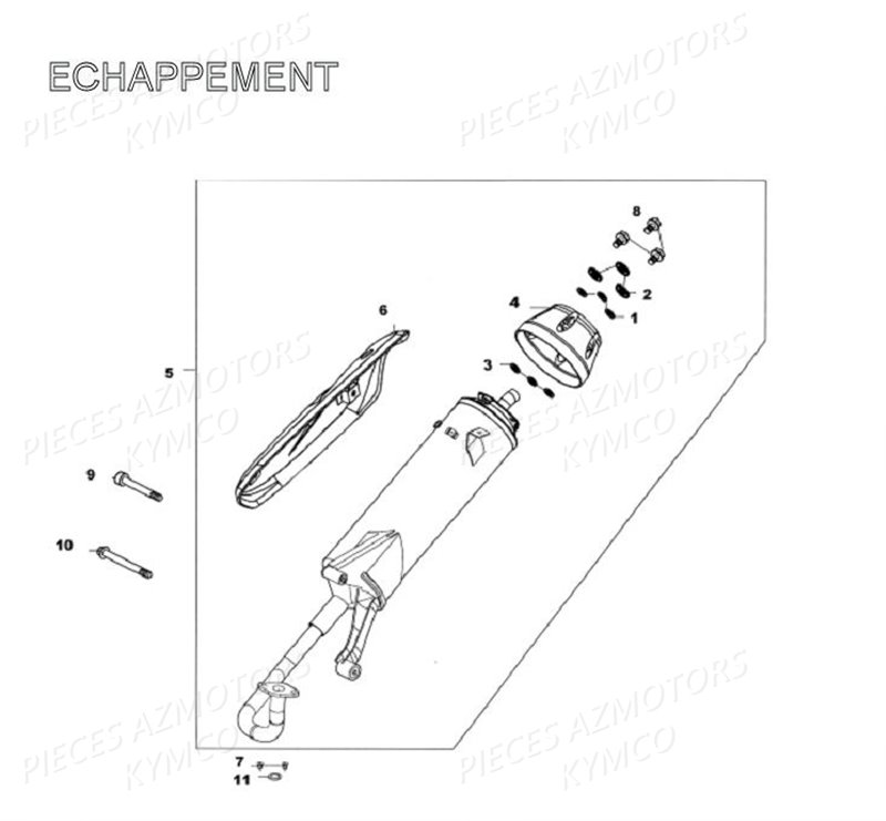 ECHAPPEMENT EURO 2 KYMCO AGILITY 125 4T