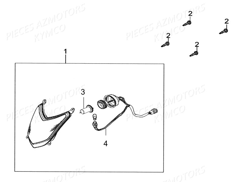Phare KYMCO Pièces AGILITY 125 4T EUROII (KN25SA/KN25SB)