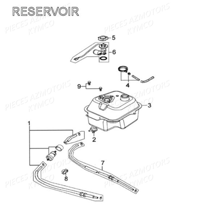 Reservoir KYMCO Pièces AGILITY 125 4T EUROII (KN25SA/KN25SB)