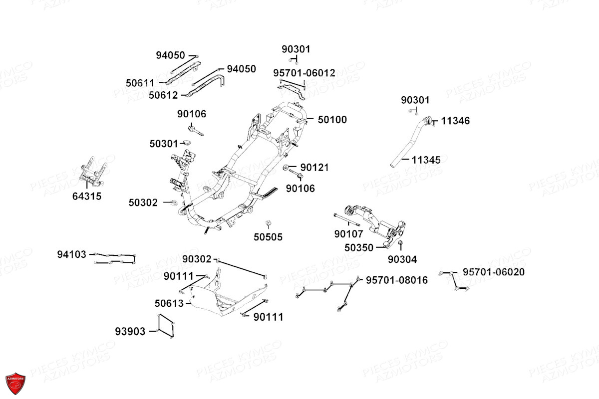 CHASSIS pour AGILITY 125 CARRY EURO 5