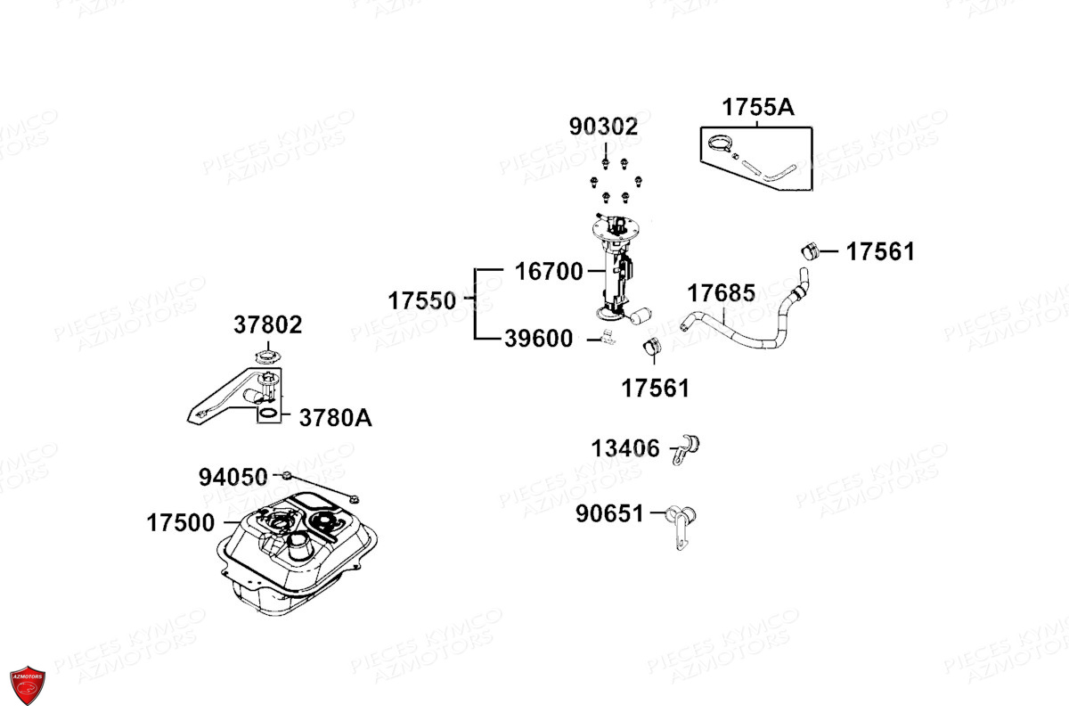 RESERVOIR A CARBURANT pour AGILITY 125 CARRY EURO 5