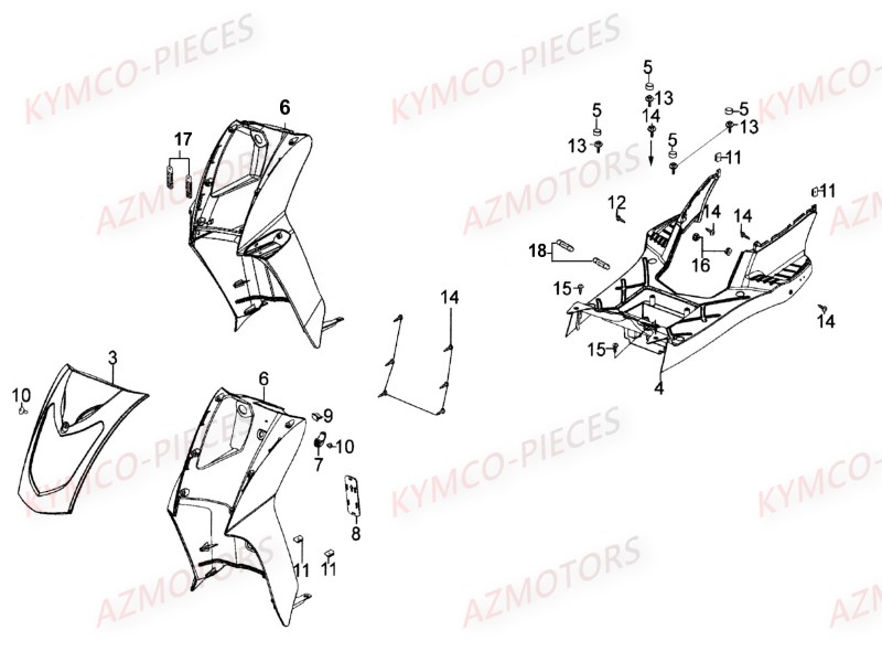 Carenages Avant Face Avant Couleur Unique AZMOTORS 