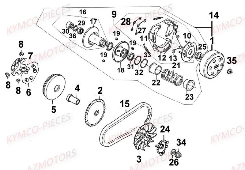 Variateur Embrayage AZMOTORS 