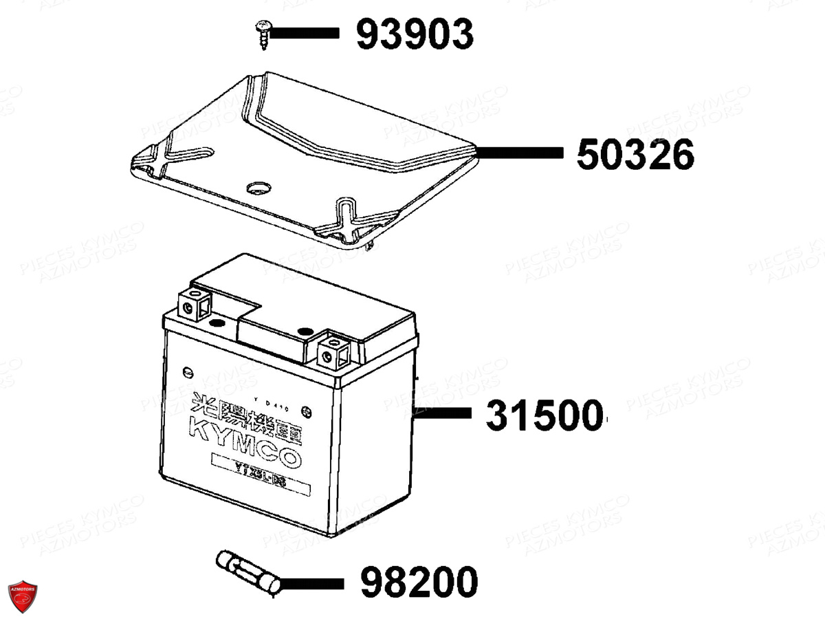 Batterie KYMCO Pièces AGILITY 50 12" 4T EURO2 (KG10CA/KG10SA)
