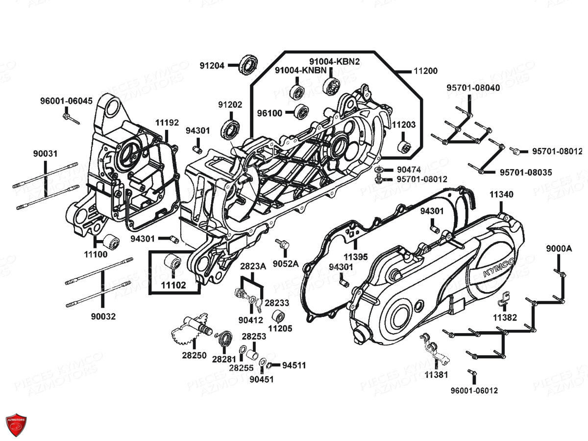 CARTERS MOTEUR KYMCO AGILITY 50 12 E2