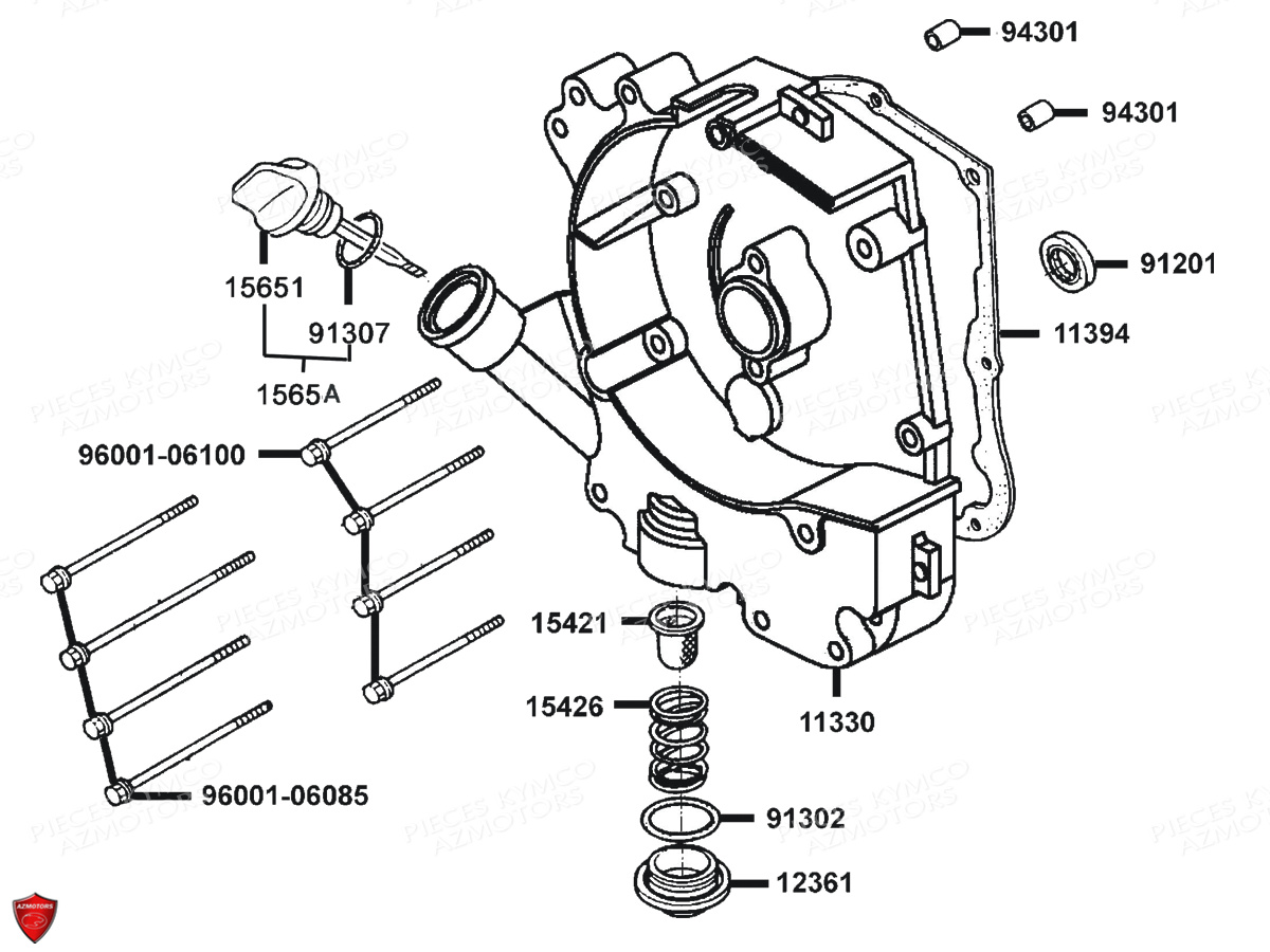 CARTER_DROIT KYMCO AGILITY 50 12 POUCES 4T EURO 2 (KG10CA/KG10SA)