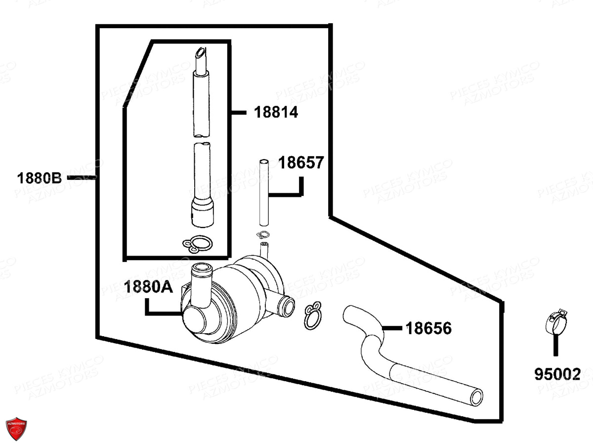 RENIFLARD KYMCO AGILITY 50 12 POUCES 4T EURO 2 (KG10CA/KG10SA)