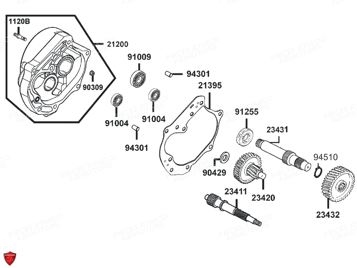 TRANSMISSION KYMCO AGILITY 50 12 E2