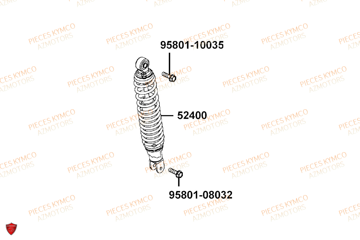 Amortisseur KYMCO Pieces AGILITY 50 16+ EURO5 (KP10DB/KP10DC)
