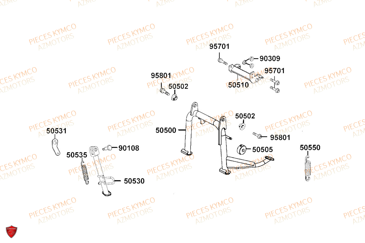 BEQUILLE KYMCO AGILITY 50 16P E5