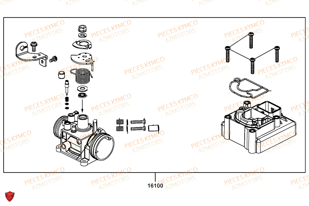 Carburation 25km H Kp10dc KYMCO Pieces AGILITY 50 16+ EURO5 (KP10DB/KP10DC)