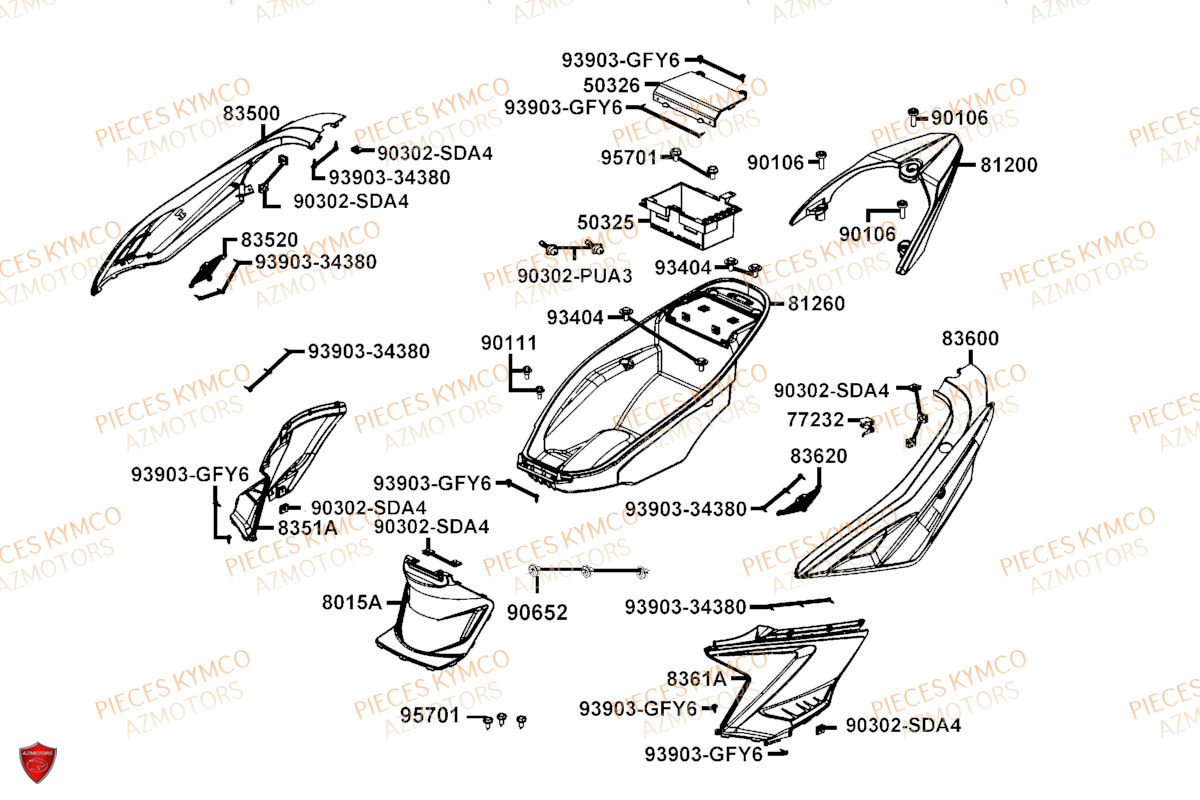 CARENAGE ARRIERE KYMCO AGILITY 50 16P E5