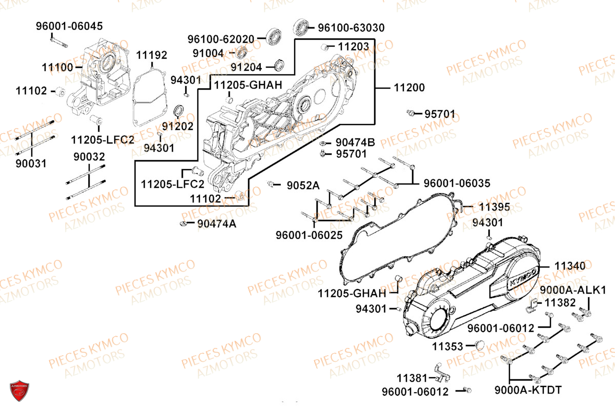 CARTERS MOTEUR KYMCO AGILITY 50 16P E5