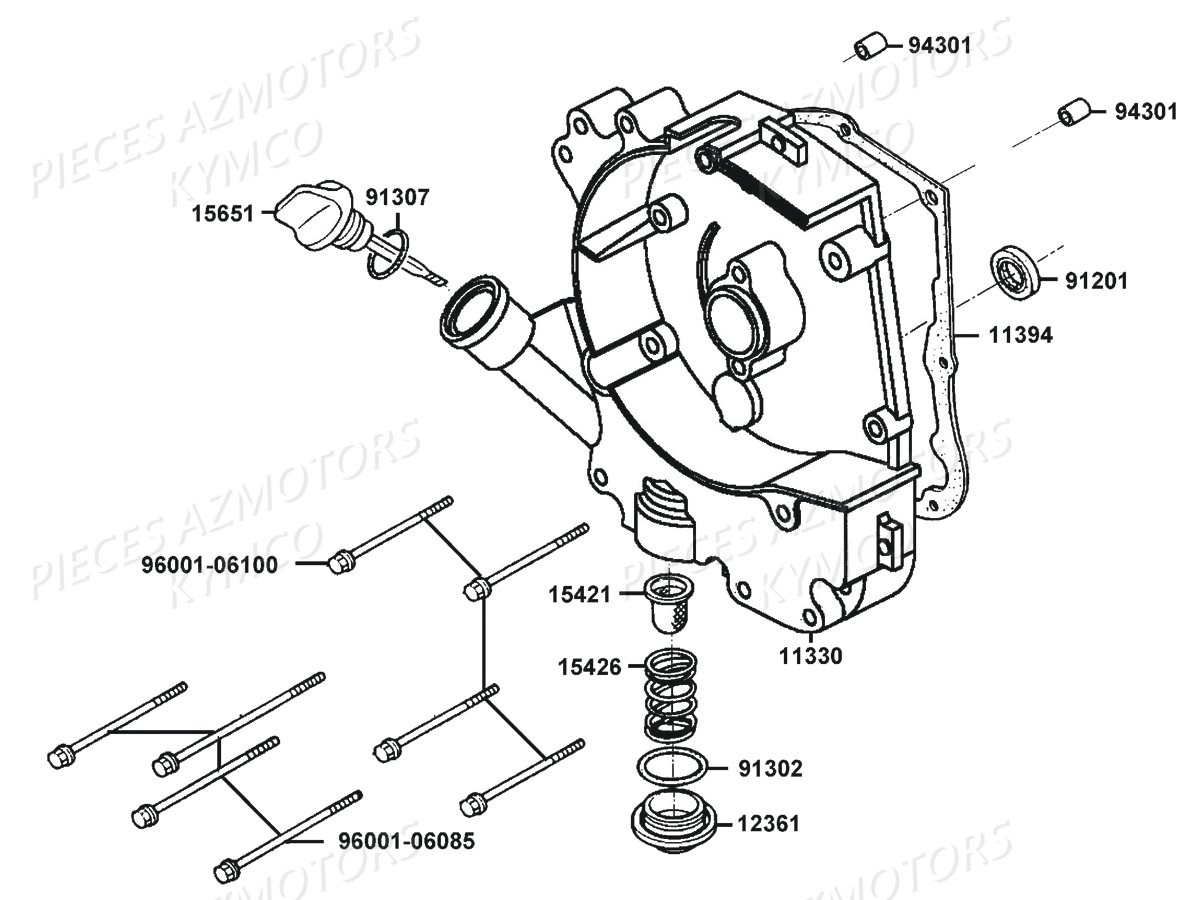 CARTER DROIT KYMCO AGILITY 50 16P EURO4