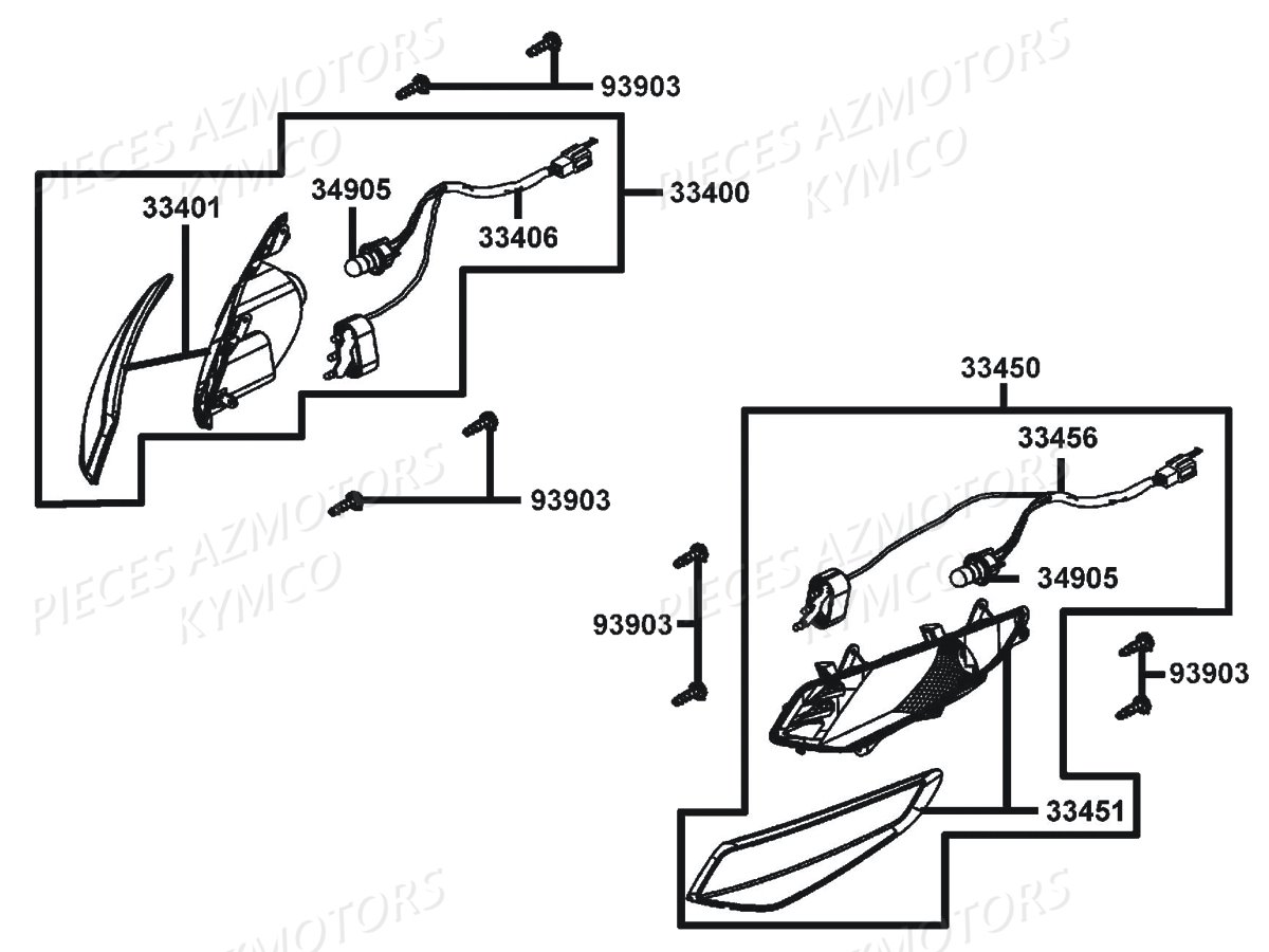 CLIGNOTANTS pour AGILITY 50 16P EURO4