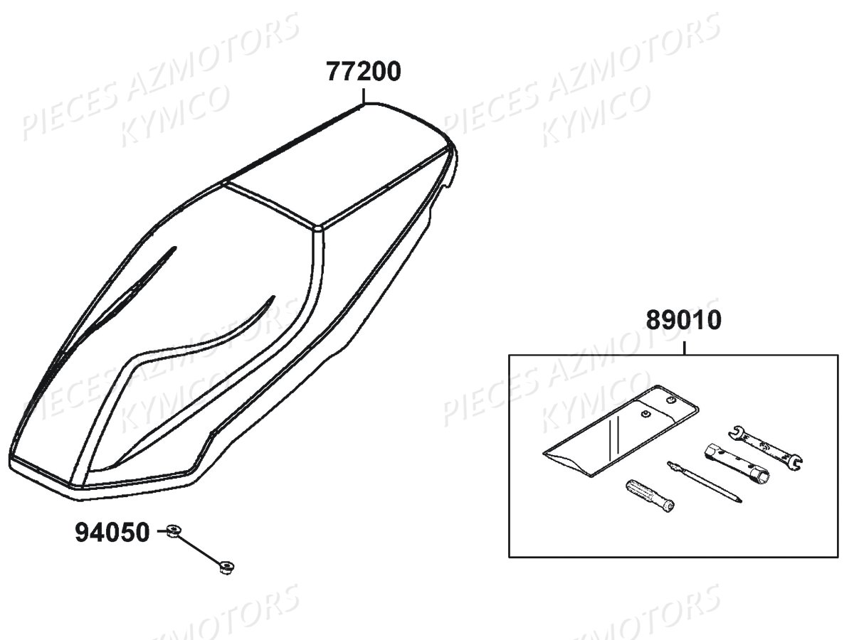 Selle KYMCO Pièces AGILITY 50I 16+ 4T EURO4 (KP10AC/KP10AB)