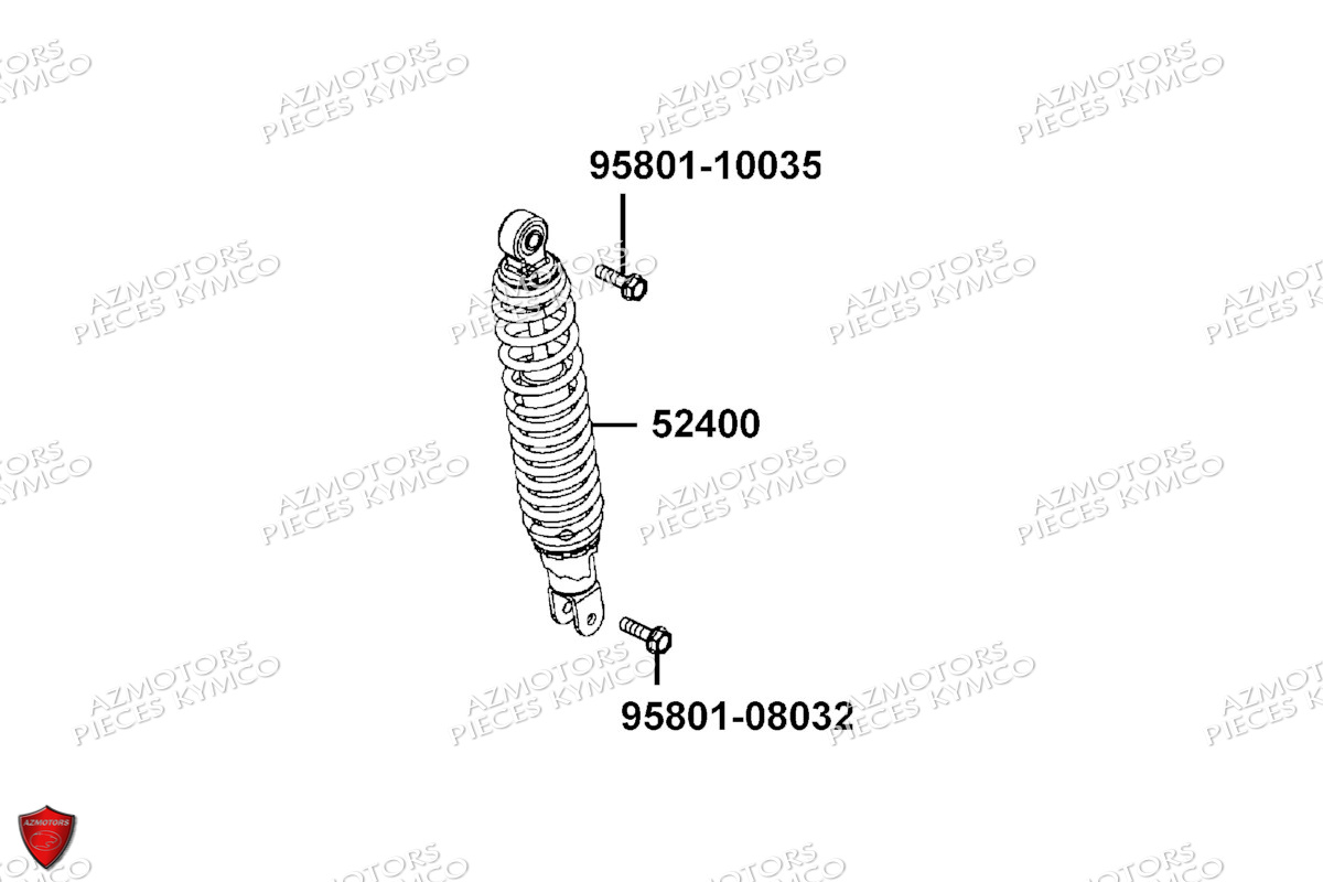 Amortisseur KYMCO Pieces AGILITY 50 16+ EURO5 (KP10DH/KP10DJ)