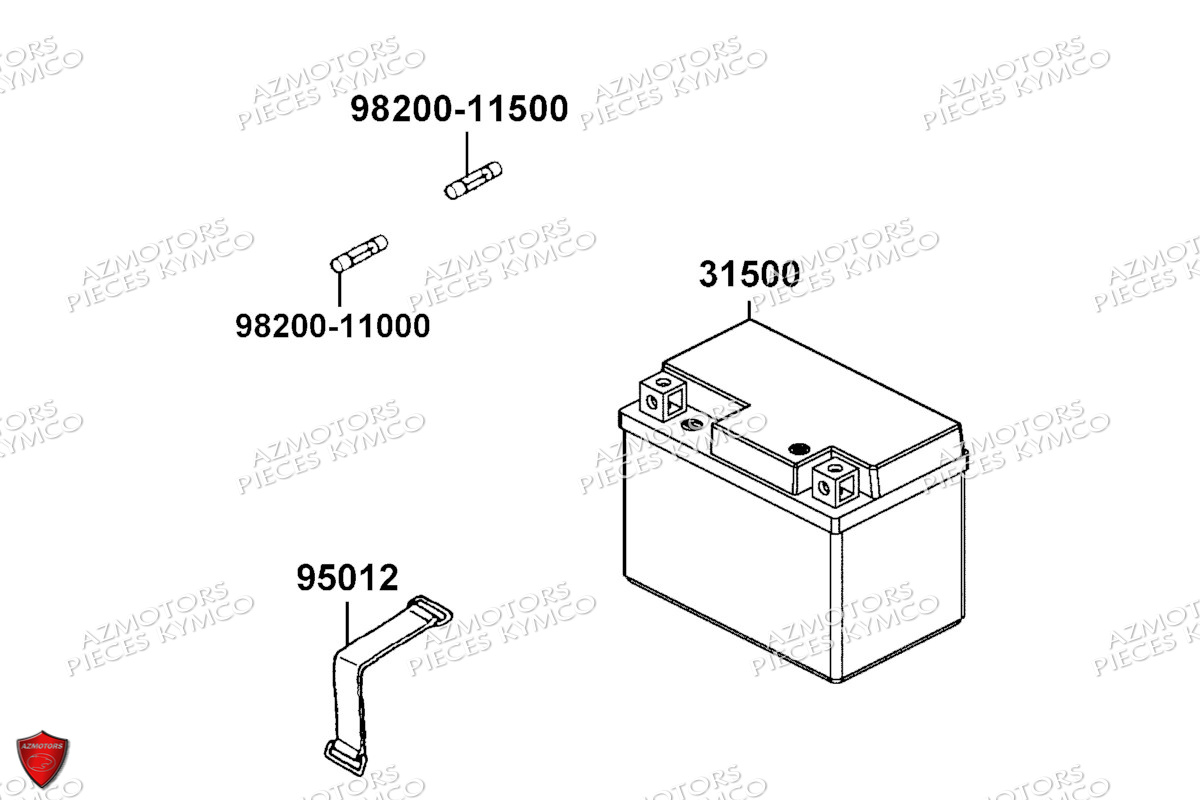 Batterie KYMCO Pieces AGILITY 50 16+ EURO5 (KP10DH/KP10DJ)