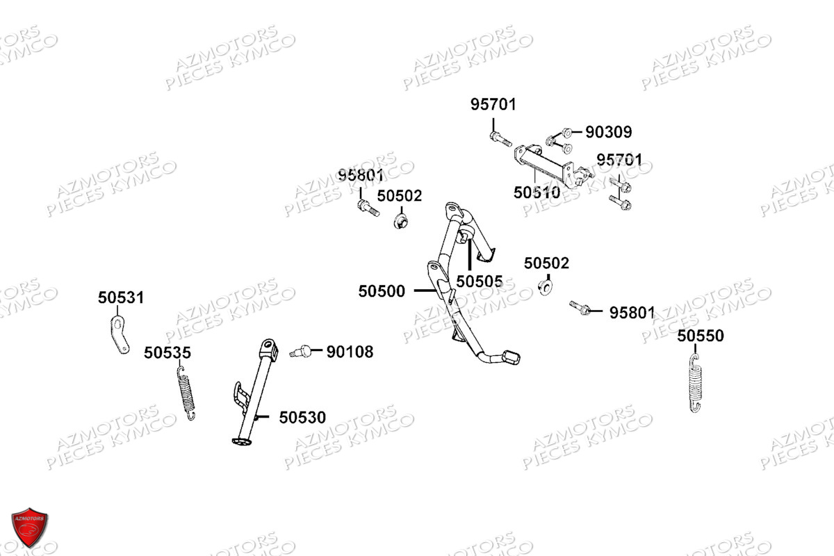 Bequilles KYMCO Pieces AGILITY 50 16+ EURO5 (KP10DH/KP10DJ)