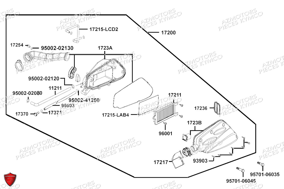 Boite A Air KYMCO Pieces AGILITY 50 16+ EURO5 (KP10DH/KP10DJ)