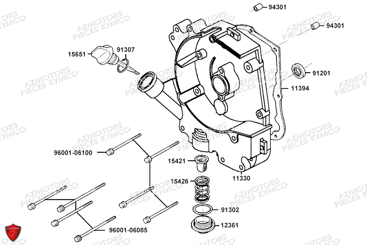 Carter Droit KYMCO Pieces AGILITY 50 16+ EURO5 (KP10DH/KP10DJ)