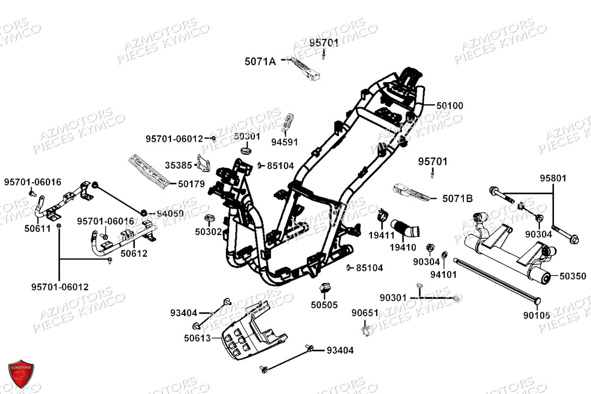 Chassis KYMCO Pieces AGILITY 50 16+ EURO5 (KP10DH/KP10DJ)