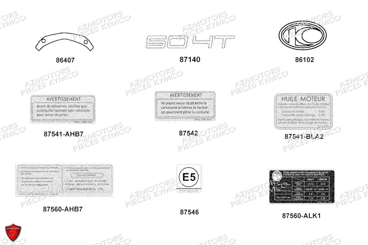 Decors KYMCO Pieces AGILITY 50 16+ EURO5 (KP10DH/KP10DJ)