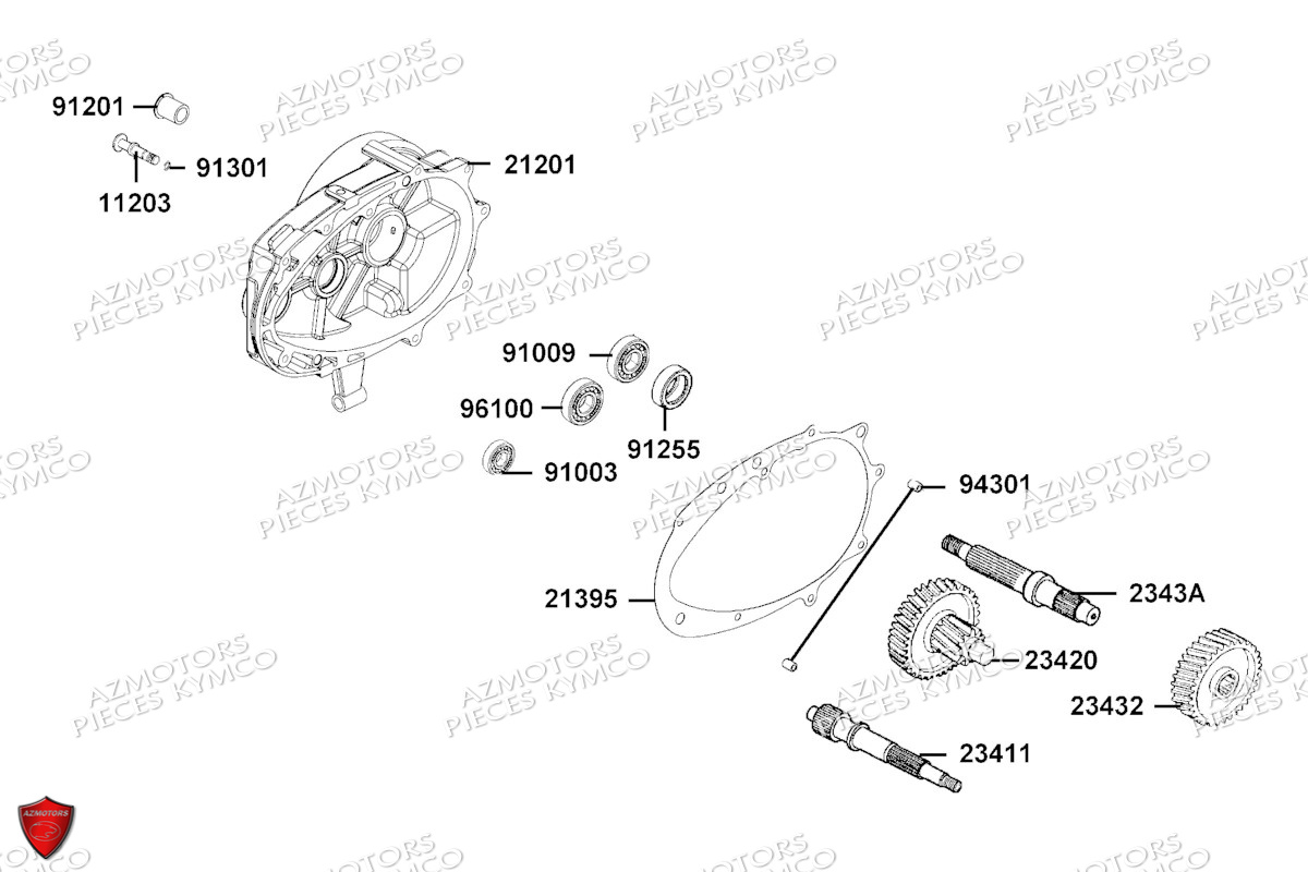 Transmission KYMCO Pieces AGILITY 50 16+ EURO5 (KP10DH/KP10DJ)