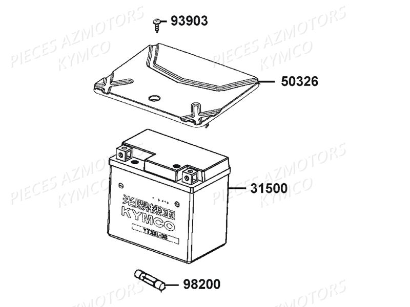 Batterie KYMCO Pièces AGILITY 50 12 4T EURO4 (KN10AE/KN10AB)