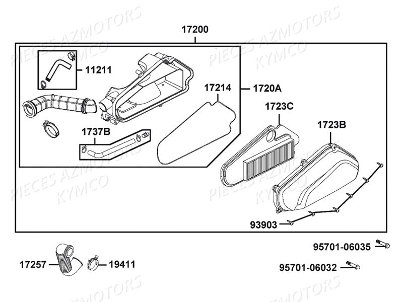 BOITE_A_AIR KYMCO AGILITY 50 12 4T EURO 4 (KN10AE/KN10AB)