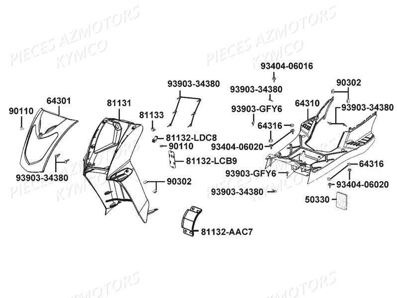 CARENAGES AVANT KYMCO AGILITY 50 4T E4