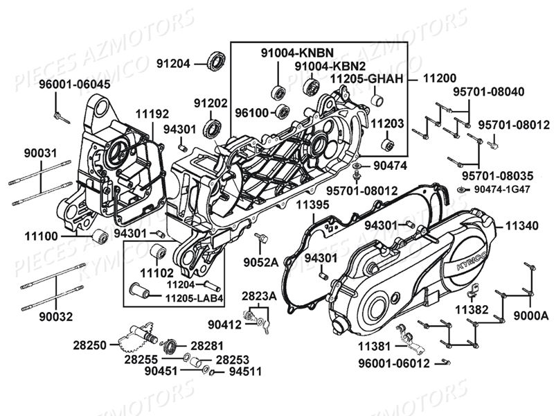 CARTERS MOTEUR pour AGILITY 50 4T E4